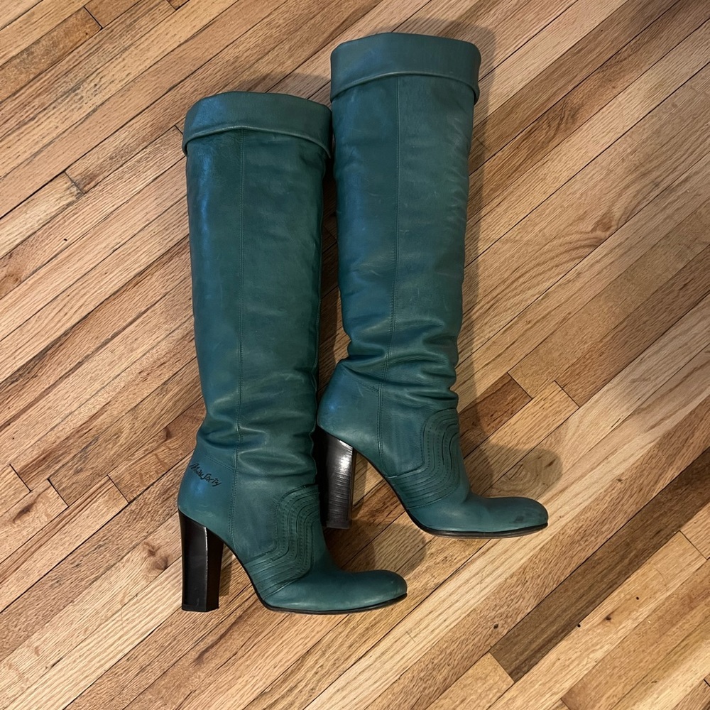 Green knee high Miss Sixty boots
